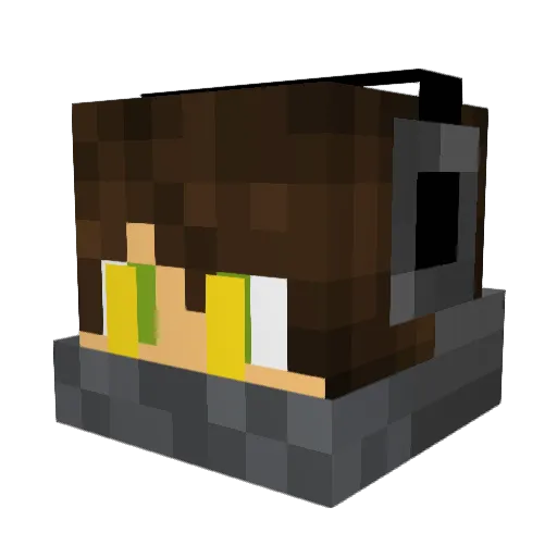 Bailshock Minecraft avatar head, 3D render