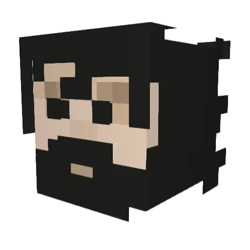 Bainin Minecraft avatar head, 3D render