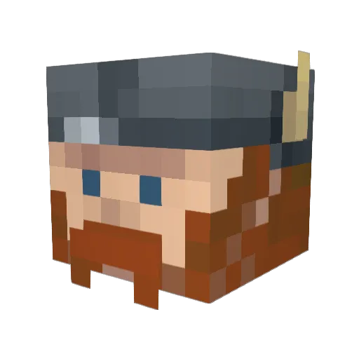 Bairnard Minecraft avatar head, 3D render