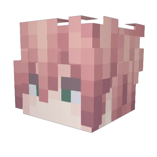 Baiyang_ Minecraft avatar head, 3D render
