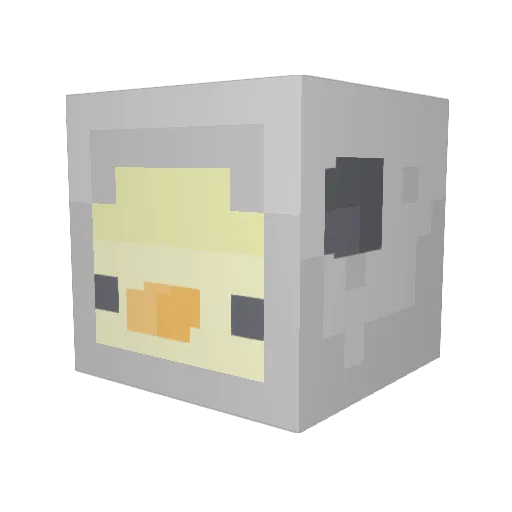 Bajaii Minecraft avatar head, 3D render