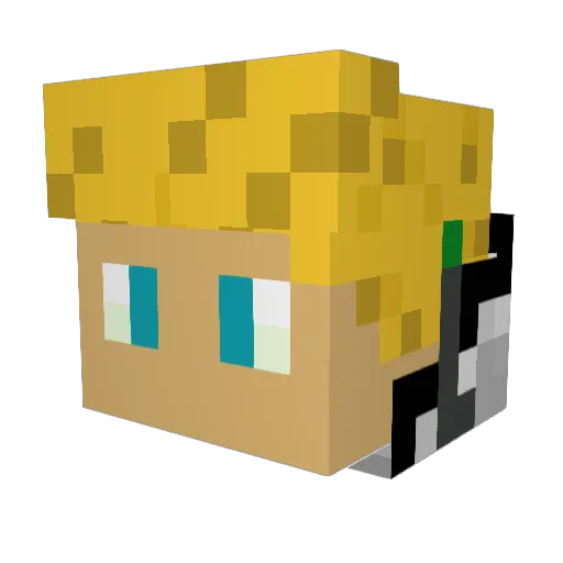 Bajdik Minecraft avatar head, 3D render