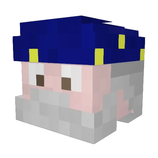 Bajooki Minecraft avatar head, 3D render