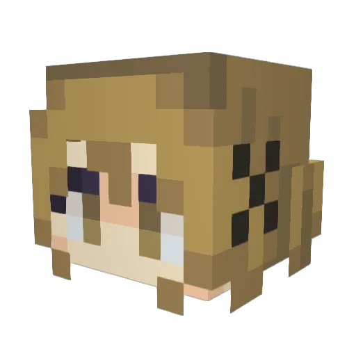 BakaFumo Minecraft avatar head, 3D render