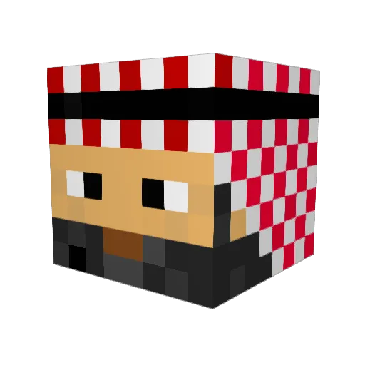 BakaJuri Minecraft avatar head, 3D render