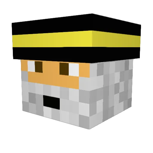 BakaOu Minecraft avatar head, 3D render