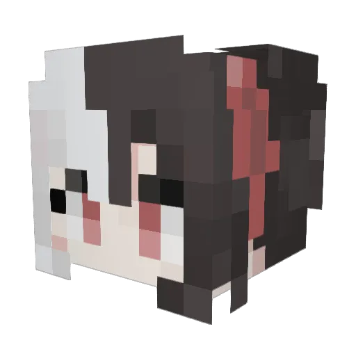 BakaSora Minecraft avatar head, 3D render