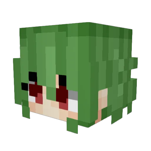 Bakafuru Minecraft avatar head, 3D render