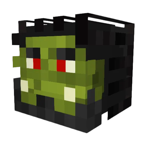 Bakaraider Minecraft avatar head, 3D render