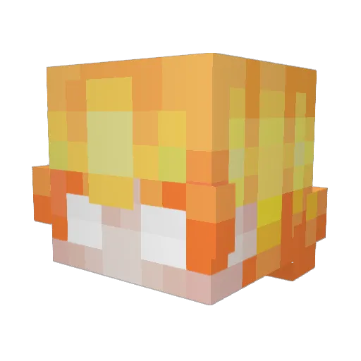 Bakashinu Minecraft avatar head, 3D render