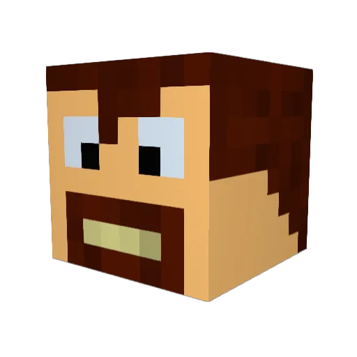 Bakass2115 Minecraft avatar head, 3D render