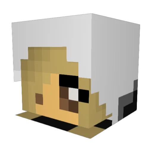 Bakawaii Minecraft avatar head, 3D render