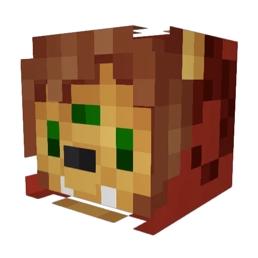 BakeNekoMata Minecraft avatar head, 3D render