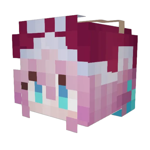 BakeNone Minecraft avatar head, 3D render