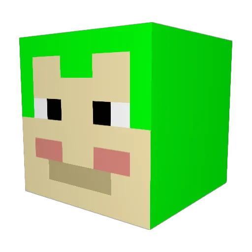 BakedBeanMuncher Minecraft avatar head, 3D render