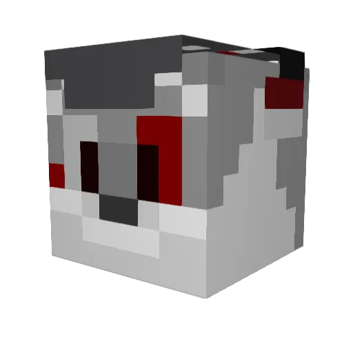 BakedFurry Minecraft avatar head, 3D render