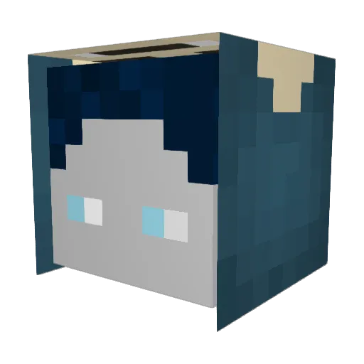 Bakedheit Minecraft avatar head, 3D render