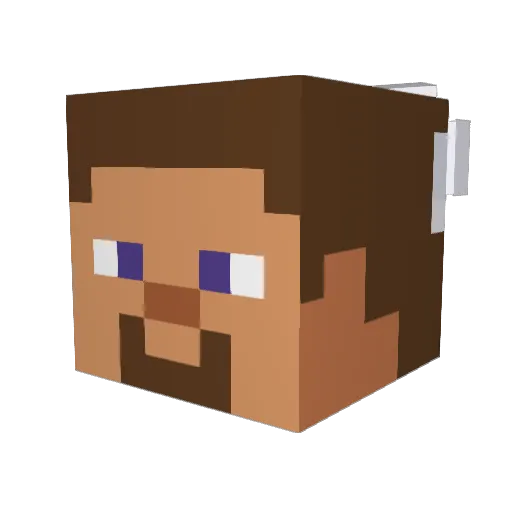 Baker Minecraft avatar head, 3D render