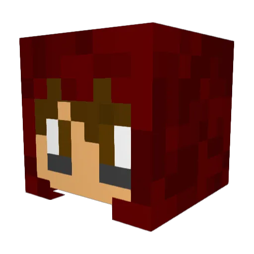 Baker_red Minecraft avatar head, 3D render