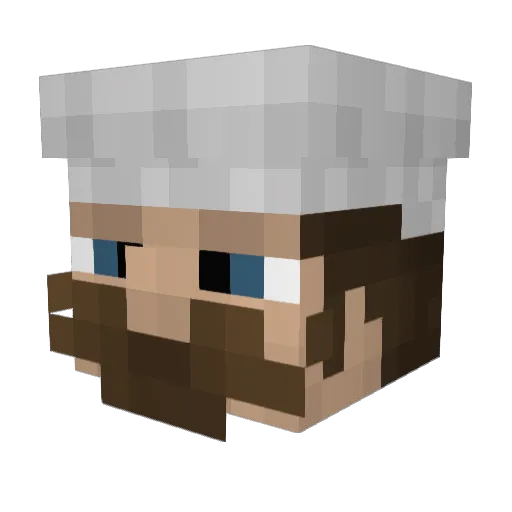 Bakerboss Minecraft avatar head, 3D render