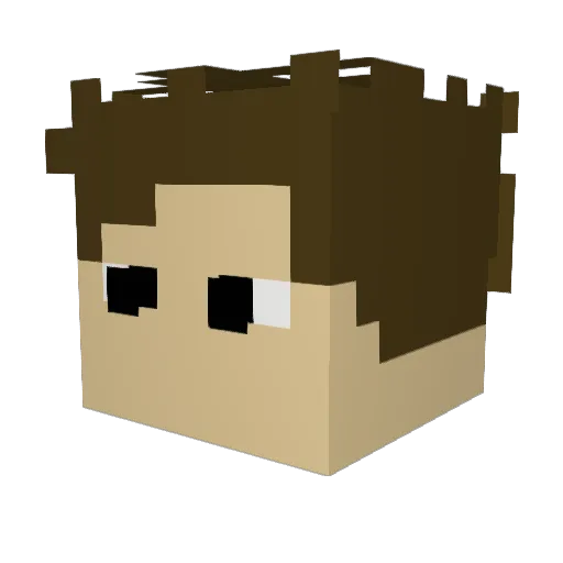 BakkaGuten Minecraft avatar head, 3D render