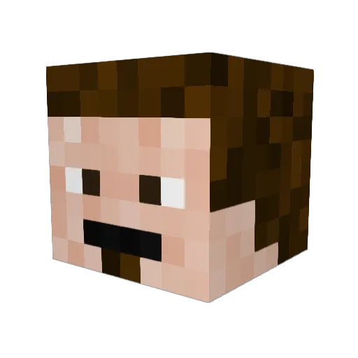 Bakkman Minecraft avatar head, 3D render