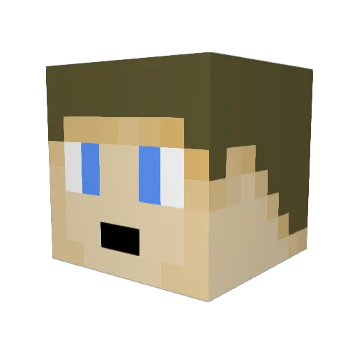 Bakkone Minecraft avatar head, 3D render