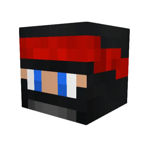 Bakna Minecraft avatar head, 3D render