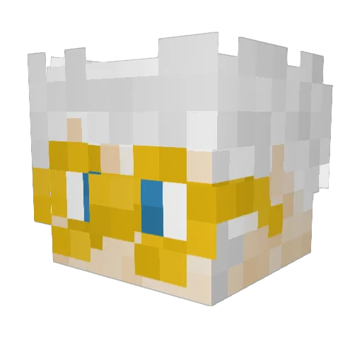 Bakonawa Minecraft avatar head, 3D render