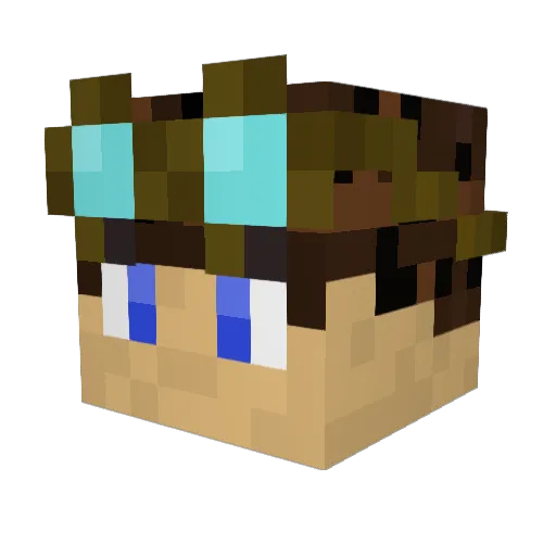 Bakras Minecraft avatar head, 3D render
