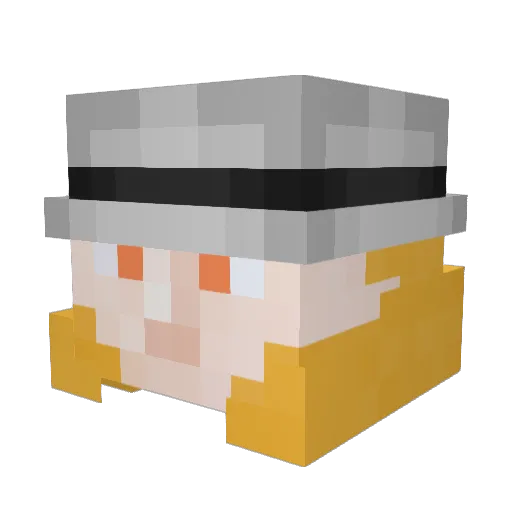 Baksgg Minecraft avatar head, 3D render