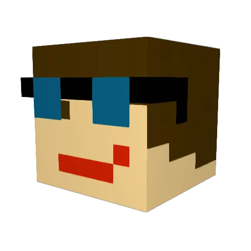 Baksts Minecraft avatar head, 3D render