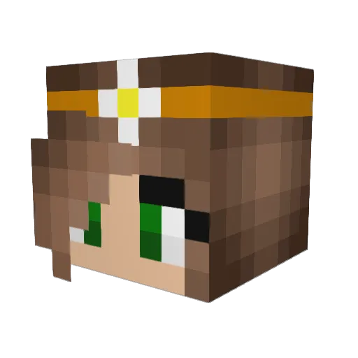 Bakudai Minecraft avatar head, 3D render