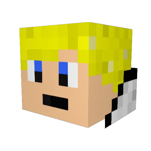 BakuraPVP Minecraft avatar head, 3D render