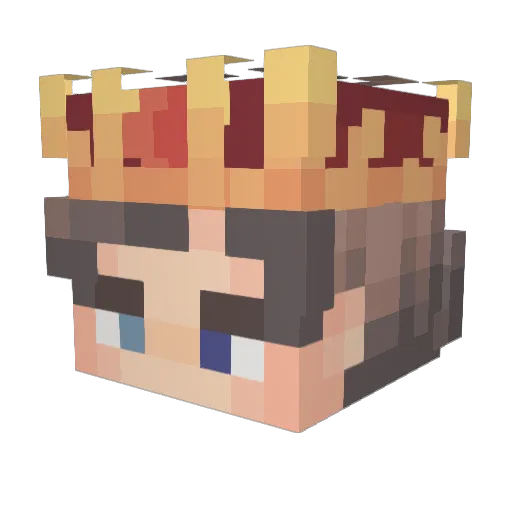 Bakytbekav Minecraft avatar head, 3D render