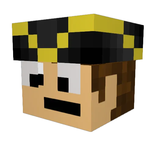 BaldBoiBibb Minecraft avatar head, 3D render