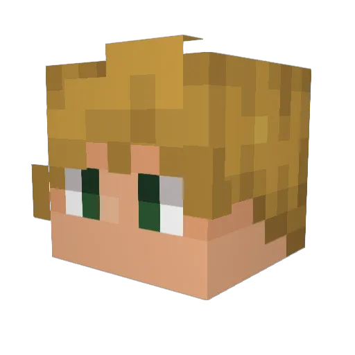 BaldCat76 Minecraft avatar head, 3D render