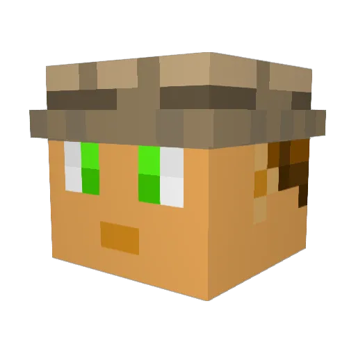BaldLama Minecraft avatar head, 3D render