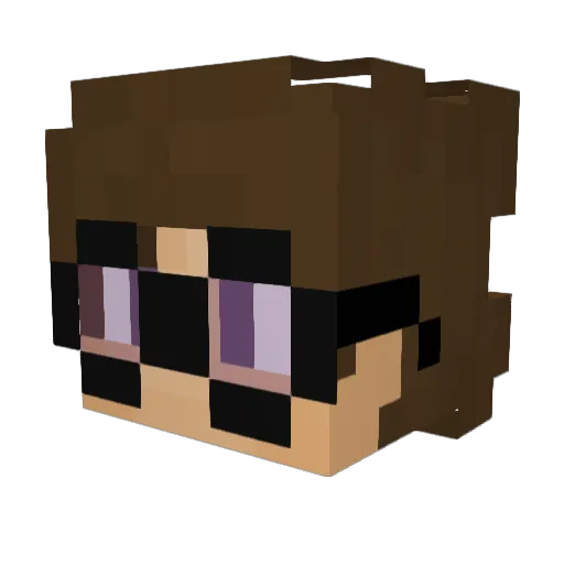 Baldability Minecraft avatar head, 3D render