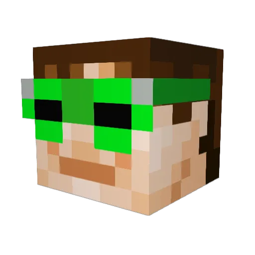 Baldwin Minecraft avatar head, 3D render