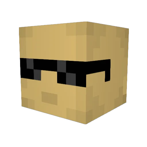 Baldynat Minecraft avatar head, 3D render