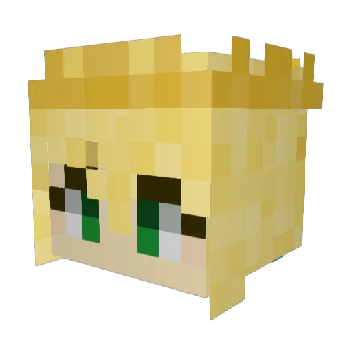BalenaBoy Minecraft avatar head, 3D render