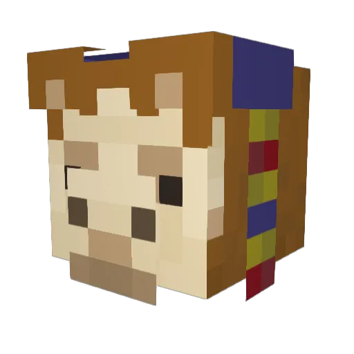 Balencilama Minecraft avatar head, 3D render