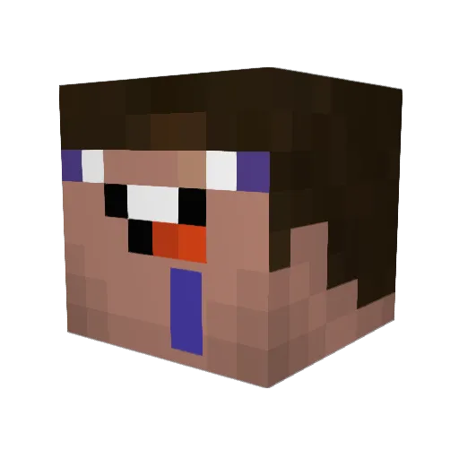 BallBusta34 Minecraft avatar head, 3D render