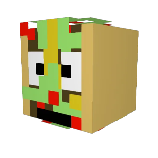 Ballbaser Minecraft avatar head, 3D render