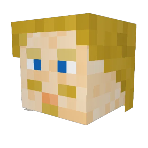 Balldemar Minecraft avatar head, 3D render