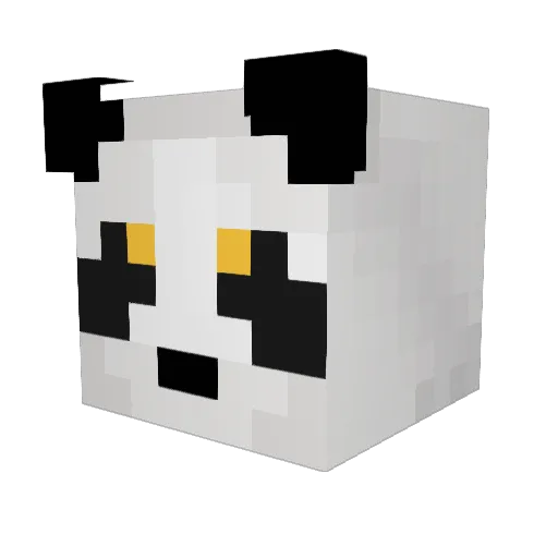 Ballen_Panda Minecraft avatar head, 3D render