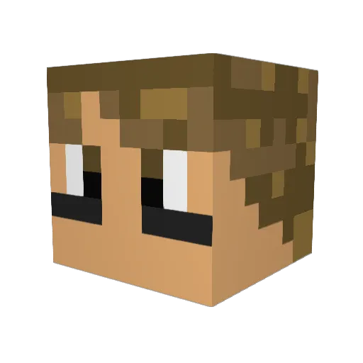 Ballisticdave Minecraft avatar head, 3D render