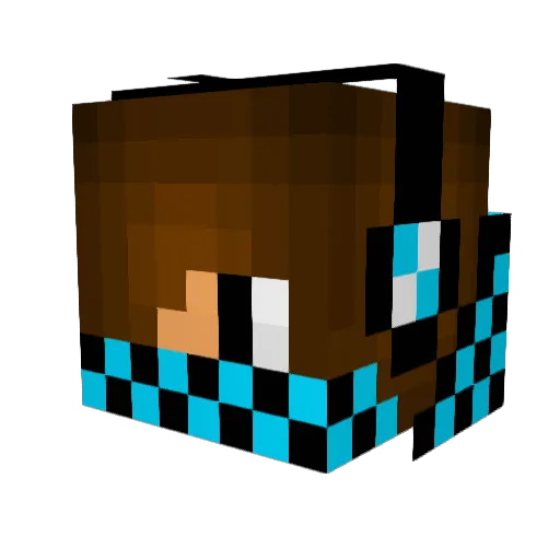 Ballistickidstar Minecraft avatar head, 3D render