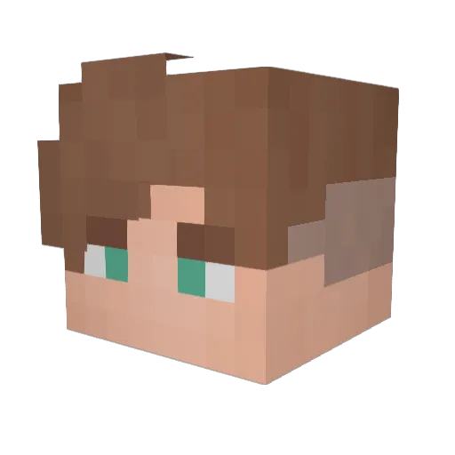 Balouni Minecraft avatar head, 3D render